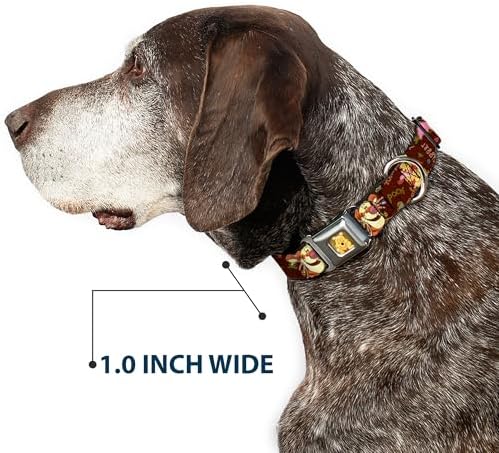 Buckle-Down Dog Collar Seatbelt Buckle Mickey Mouse Expressions Close Up Black White 11 to 17 Inches 1.0 Inch Wide