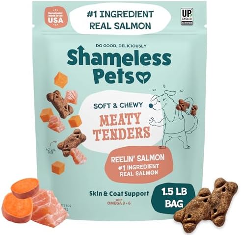 Shameless Pets Reelin' Salmon Meaty Tenders, Soft Dog Treats, 1.5lb