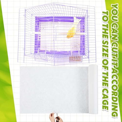 Drydiet Cage Liner for Birds, 100 ft x 22 Inch, Parakeet Cage Liners