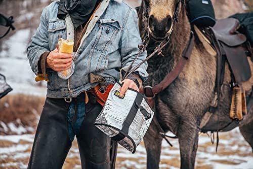 TrailMax Horse Horn Bags for Trail Riding – Medium & Large Western Saddle Horn Bags for Horses & Mules, Insulated Trail Gear with Secure Fit & Grab-and-Go Liners, Medium, Black with Green Piping