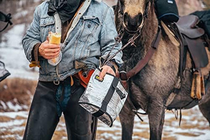 TrailMax Horse Horn Bags for Trail Riding – Medium & Large Western Saddle Horn Bags for Horses & Mules, Insulated Trail Gear with Secure Fit & Grab-and-Go Liners, Medium, Black with Green Piping