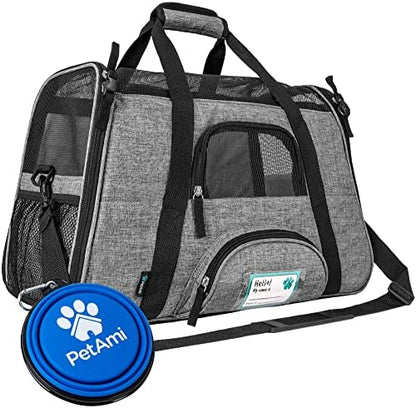 PetAmi Airline Approved Pet Carrier for Cats Small Dogs, Small Heather Gray