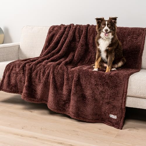 PetAmi Soft Plush Sherpa Dog Blanket for Pet Cat, X-Large 60x80, Brown