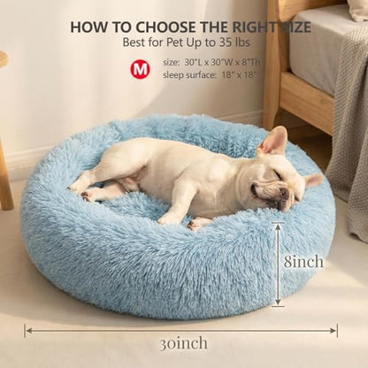 nononfish Cozy Small Dog Bed,Soft Donut Calming Pet Bed