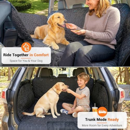 Meginc 56" Dog Seat Cover for Back Seat, Scratch Resistant Hammock for Car