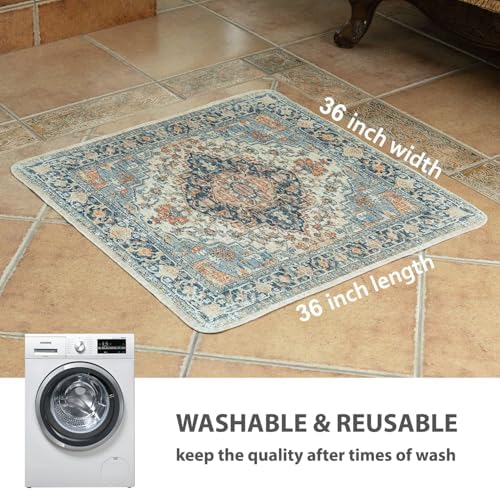nunubaby Washable Pee Pads for Cats &Dogs, Stylish, Non-Slip and Leak-Proof Pee Pads. Reusable Potty Pads for Dogs for Crates and Floors.(Beige/Multi, 36" x36" )