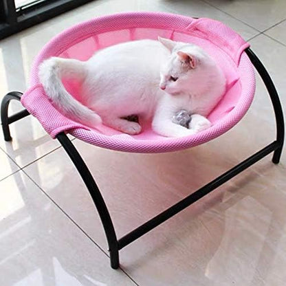 JUNSPOW Cat Bed Sleeping Cat Hammock, 16.9in x 16.9in x 9.5in, Pink