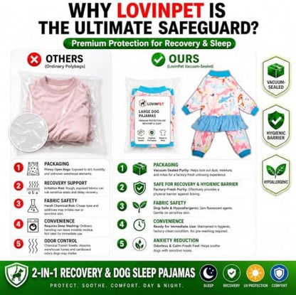 LovinPet Pitbull Bodysuit Pajama, Dog Pajamas, Big Bites Pink Print, 2XL