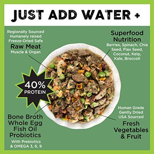 Nature's Diet Simply Raw Freeze-Dried Raw Whole Food Meal - Makes 18 Lbs Fresh Food With Muscle, Organ, Bone Broth, Whole Egg, Superfoods, Fish Oil Omega 3, 6, 9, Probiotics & Prebiotics (Turkey)
