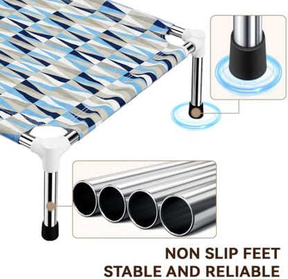 Raised Elevated Dog Bed, Lifted Cooling Stainless Steel Pet Dogs Cot, Small