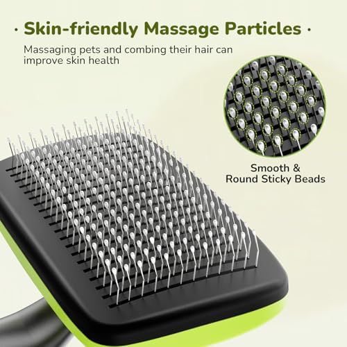 Pecute Skin Friendly Self-Cleaning Slicker Brush for Dog & Cat Shedding
