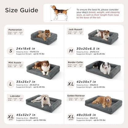 Bedsure ComfyFleece™ Memory Foam Orthopedic Dog Beds Large Sized Dog 35"