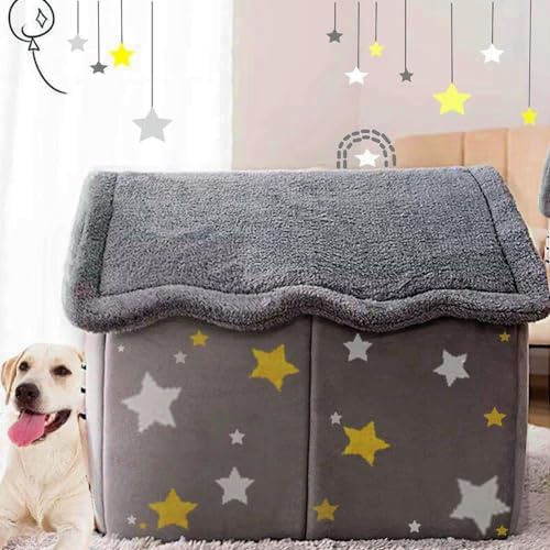 BXEBUI Dog House Indoor Memory Sponge, Foldable Dog House Kennel Bed Mat with Cushion for Small Medium Large Dogs Cats, Winter Warm Cat Nest Puppy Cave Sofa Pet Products (XL)