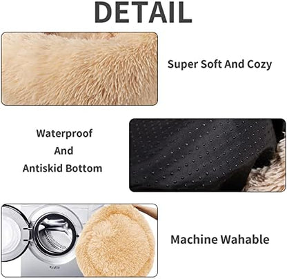 Nisrada Cat Beds for Indoor Cats,20 Inch Dog Bed for Small Melium Large Dogs, Washable-Round Pet Bed for Puppy and Kitten with Slip-Resistant Bottom
