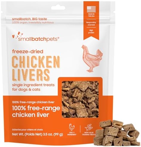 smallbatch Freeze Dried Free-Range Chicken Liver Dog & Cat Treats 3.5oz