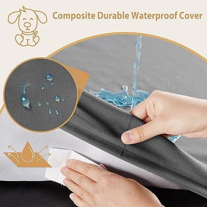 BFPETHOME Outdoor Waterproof Dog Bed for Large Dogs, Washable Cover, 36"