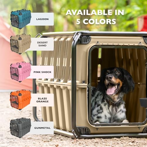 Mammoth Guardian Dog Kennel 36" Heavy Duty Travel & Outdoor Crate for Puppies, Small, Medium & Large Dogs, Secure 3 Bolt Lock, Adventure Ready for Hunting, Camping & Offroad – Lagoon Blue Kennel