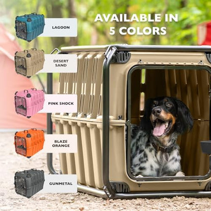 Mammoth Guardian Dog Kennel 36" Heavy Duty Travel & Outdoor Crate for Puppies, Small, Medium & Large Dogs, Secure 3 Bolt Lock, Adventure Ready for Hunting, Camping & Offroad – Lagoon Blue Kennel