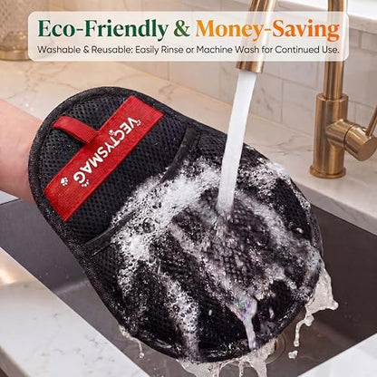 Pet Hair Removal Glove for Cats & Dogs,Upgraded Five-Finger Electrostatic Pet Hair Remover Glove,Reusable Magic Brush Pet Hair Remover Tool for Couch,Furniture,Car Seat,Carpet,Laundry(1pcs Black)