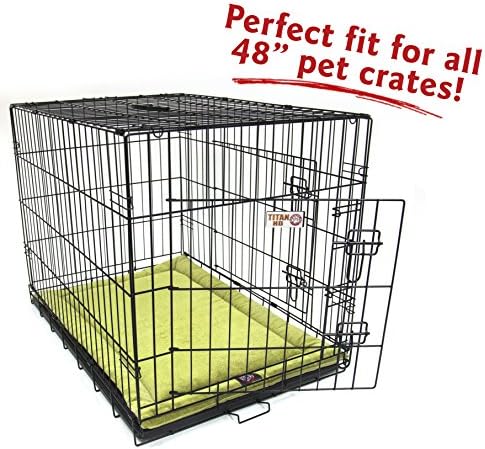 Majestic Pet Dog Crate Mat - Machine Washable Soft Plush Pet Bed Pad for Crates & Kennels | USA Crafted | 48"x30" Villa Apple