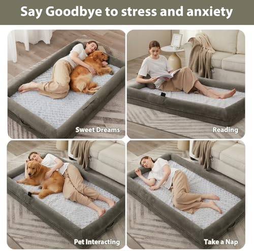 WNPETHOME Human Dog Bed Orthopedic for Adult & Dogs Comfy Sleeping