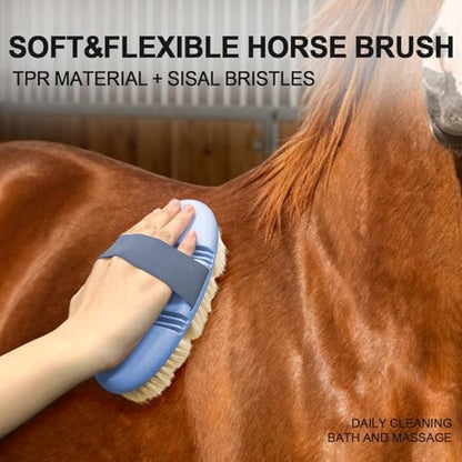 Flexible Sisal Horse Brush for Grooming Body Stiff Dandy Brush