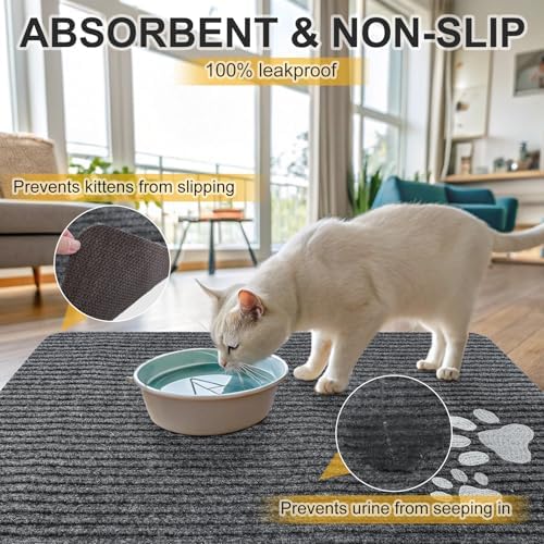 BEAUTYZOO Cat Litter Mat, 20" x 28" Litter Trapping Mat, Waterproof