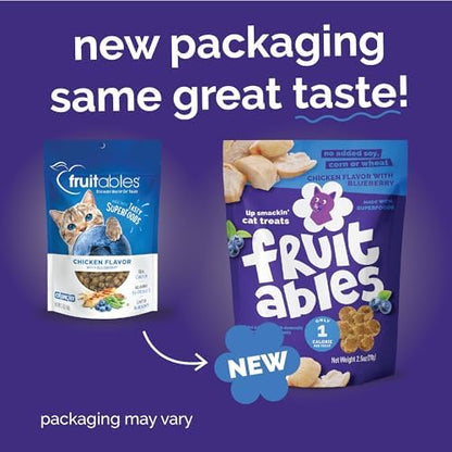 Fruitables Crunchy Cat Treats, Healthy Treats, Chicken & Blueberry, 30oz