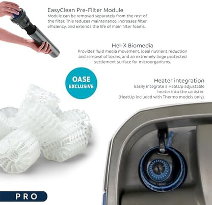 OASE BioMaster External Filter for Aquariums Up to 160 Gallons, Multi-Stage Filtration, Easy Maintenance Prefilter, Quiet Canister Filter, German Engineering