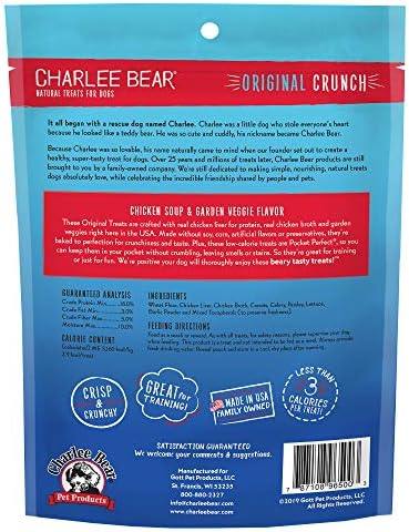 Charlee Bear Original Dog Training Treats, Chicken Soup & Veggie, 16 oz