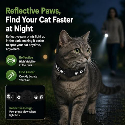 Pet Tracker,GPS Collar for Cats,Smart tag,Waterproof Compatible with Find My,No Monthly Fee,Advanced Tracking Solution Smart Collar for Pet Safety Ideal Small Large Cats(Android User)