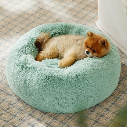 Bedsure Calming Small Dog Bed Donut Washable Cat＆Puppy Bed,23 inches