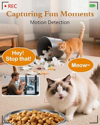 Yakry Automatic Cat Feeder with Camera - HD 1080P Video with Night Vision