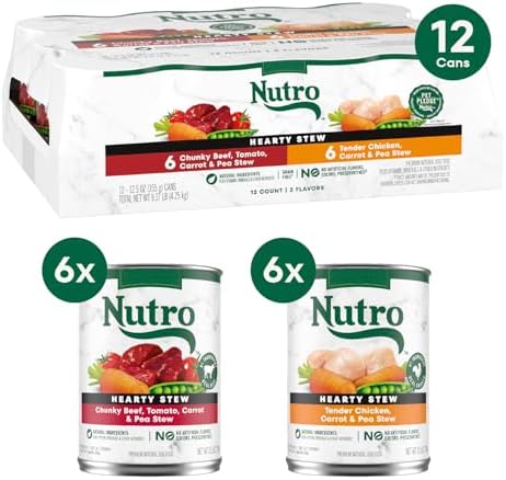 Nutro Hearty Stew Wet Dog Food, Chicken & Beef Pack, 12.5 oz, 12 Pack
