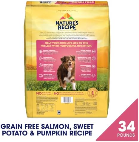 Nature's Recipe Grain Free Salmon Dry Dog Food, 34 lb. Bag