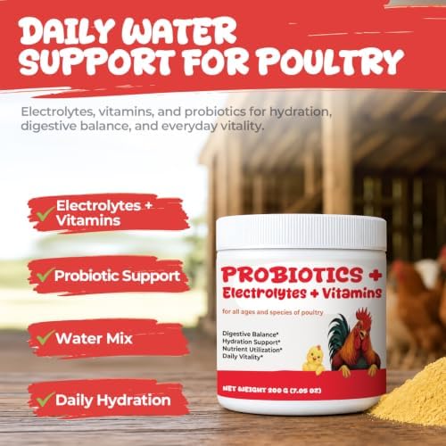 Chicken Electrolyte, Vitamin & Probiotic Supplement for Water & Hydration