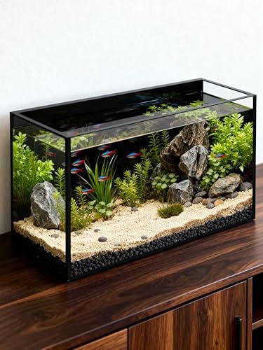 5 Gallon Glass Fish Tank, Ultra-Clear Small Aquarium