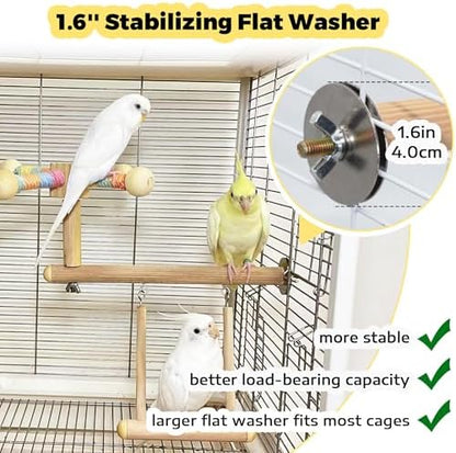 Bird Spinning Perch & Swing Toy Combo, Multi-Functional Parrot Toy