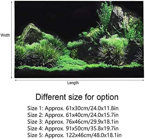 Aquarium Poster Self Adhesive PVC Fish Tank Background Underwater Seafloor Water Grass Decoration 48 x 18.1 Inch