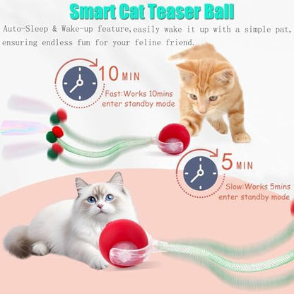 2 Packs Speed 2.0 Tail Interactive Cat Toys for Indoor Cats, Moving Cat Toy