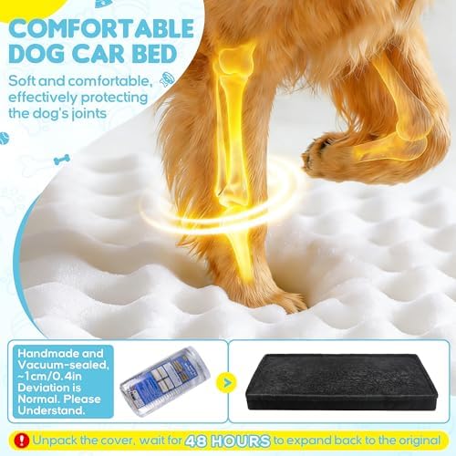 Loiion Dog Car Bed, Non-Slip Backseat Extender Pet Mat 50"x24.6"x2"