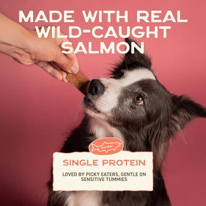 Smart Cookie Salmon Jerky Dog Treats - DHA & Omega Strips for Dogs & Puppies with Allergies, Sensitive Stomachs with Wild Caught Alaskan Salmon- Dehydrated, Grain Free, Made in USA - 3oz Bag Pack of 1