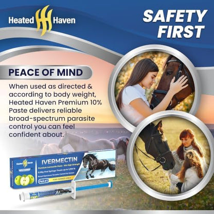 Premium Horse Paste Gel 10% High Strength – 2 Pack Oral Syringes – Apple Flavored – Easy Adjustable Dosing – 6.08g Each – USA Made – Equine Use Only