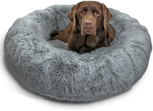 Best Friends by Sheri Original Calming Donut Dog Bed, Gray, Large, 36"