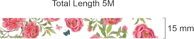 allydrew Washi Masking Tape, 15mm x 5M, Roses