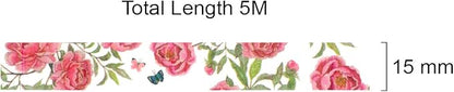 allydrew Washi Masking Tape, 15mm x 5M, Roses