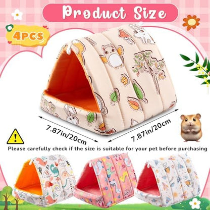 Cinnvoice Guinea Pig Hideout Bed Washable House Cage, Cartoon, 7.9 in