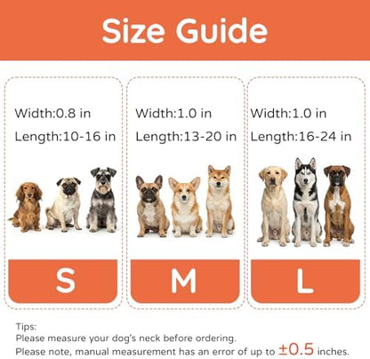 Waterproof AirTag Dog Collar with QR Code Dog Tag, Red L