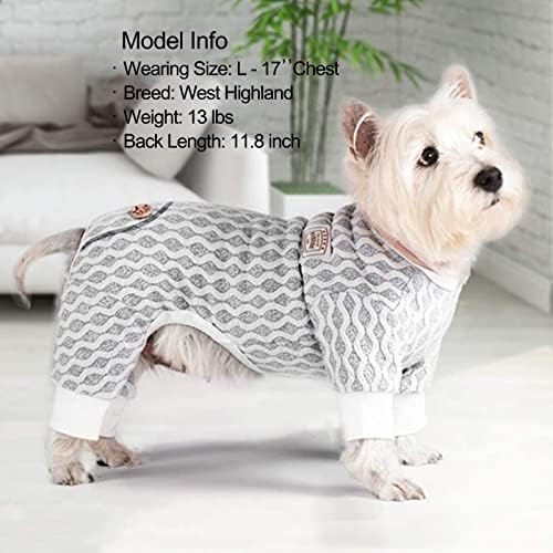 KYEESE Dog Pajamas Cotton Stretchable Dog Pjs Jumpsuit 4 Legs Puppy PJS