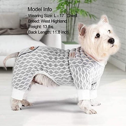 KYEESE Dog Pajamas Cotton Stretchable Dog Pjs Jumpsuit 4 Legs Puppy PJS